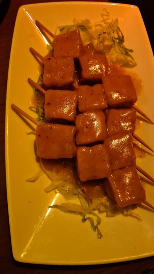 Satay tofu at The Orchid Vegan Restaurant in York