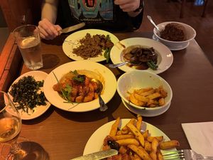 We’d already started piling in before I thought to take a photo 😀  at The Orchid Vegan Restaurant in York