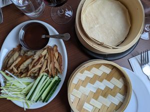 Duck pancake at The Orchid Vegan Restaurant in York
