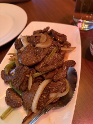 Mongolian beef  at The Orchid Vegan Restaurant in York