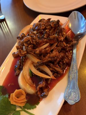 Crispy shredded beef  at The Orchid Vegan Restaurant in York