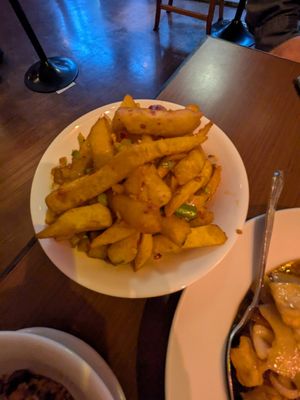 Salt and pepper chips at The Orchid Vegan Restaurant in York