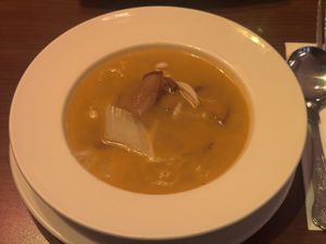 Tom Kha soup  at The Orchid Vegan Restaurant in York