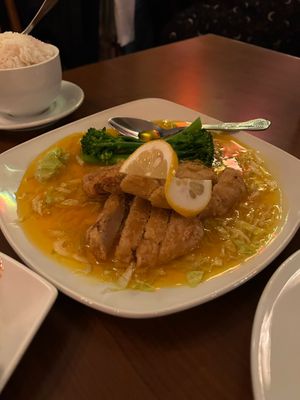 Lemon Vegan Chicken at The Orchid Vegan Restaurant in York