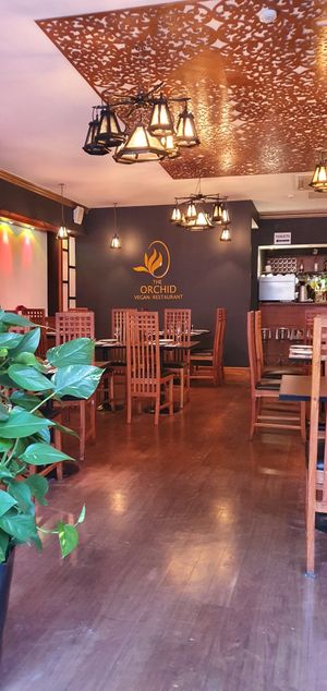 As you walk in. at The Orchid Vegan Restaurant in York