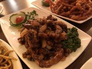 Shredded beef  at The Orchid Vegan Restaurant in York