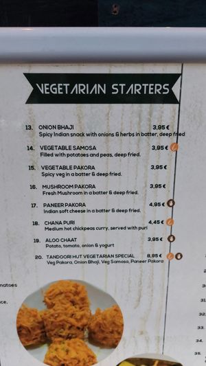 Menu4 at Tandoori Hut in Tenerife