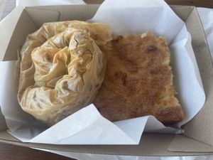 Baklava and semolina cake  at Tammy's Borek in Preston