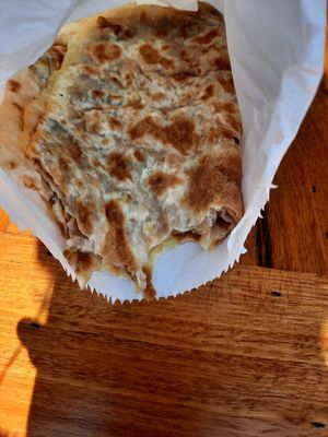 Mushroom and cheese gozleme at Tammy's Borek in Preston