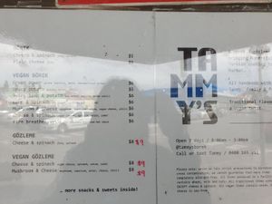 Menu October 2023 at Tammy's Borek in Preston