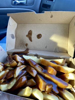 The first truly delicious batch of vegan chips and gravy we’ve had in years.  at KD's Vegan Takeaway in Townsville