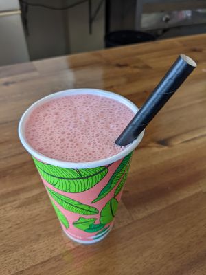 Strawberry milkshake at KD's Vegan Takeaway in Townsville