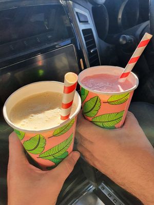 Honeycomb shake and strawberry shake. The BEST at KD's Vegan Takeaway in Townsville