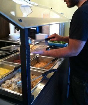 Buffet-style restaurant for the most part, many different options to choose from and price is determined by the weight of your plate at Masao's Kitchen in Waltham