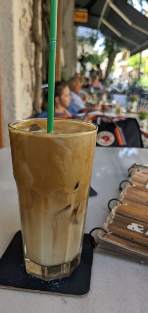Oat milk frappé at More Cafe Bar in Kos