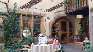 The entrance at L'Arpège in Colmar