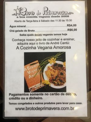 Updated menu 1/2 at Broto de Primavera in Sao Paulo