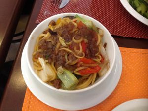 Small yakissoba (R$18,00). at Broto de Primavera in Sao Paulo