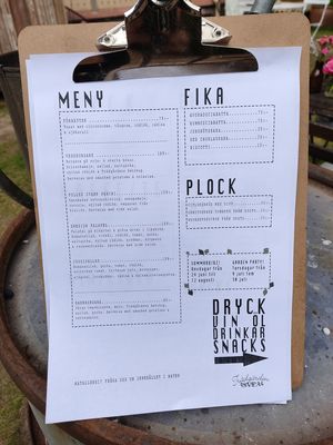 Menu at Trädgården Svea in Hjo