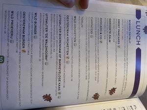 Lunch menu  at De Waldhoorn in Otterlo