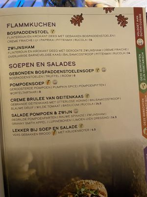 Lunch menu  at De Waldhoorn in Otterlo