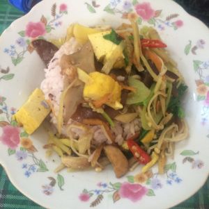 mushroom ginger and rice  at Samrup Jay in Ayutthaya