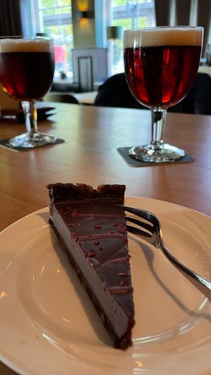 Choco raspberry cake, vegan and glutenfree at Paviljoen Lutterzand in De Lutte