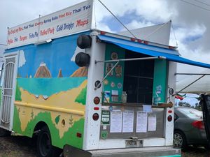 Truck is located at Hwy 11 and Kona. at Thai Grindz & More in Ocean View