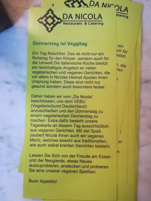 VeggiDay at Da Nicola in Grunstadt