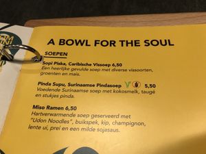 Heerlijke pinda soep at Osorio World's Kitchen in Ameland