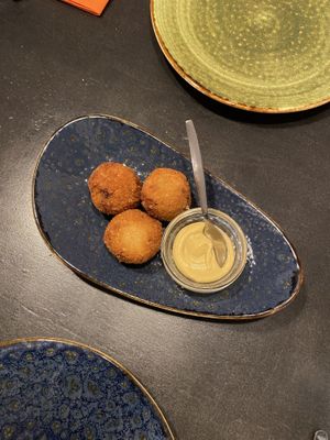 Mushroom croquettes (bos paddestoelen)! So tasty. at Osorio World's Kitchen in Ameland