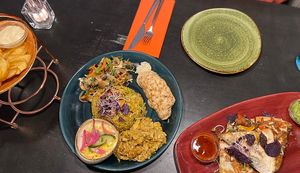 Shared dinner!  at Osorio World's Kitchen in Ameland