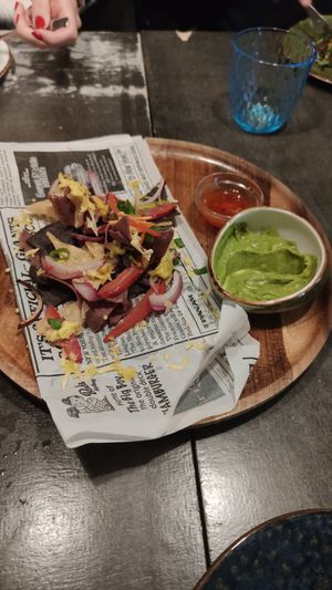 Schon angefangene Macho Nacho in vegan at Osorio World's Kitchen in Ameland