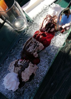 Schokomousse (vegan chocolate mousse) at Heuriger Steinschaden in Langenlois