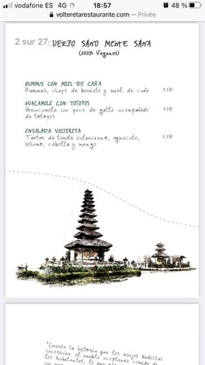 Menu 1 at Voltereta in Valencia