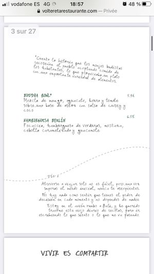 Menu 2 at Voltereta in Valencia