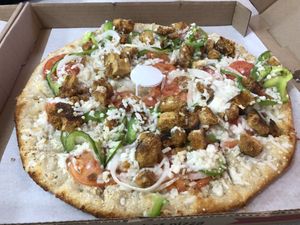 Vegan Buffalo Chicken Pizza  at The Wurlitzer Pizza Co in North Tonawanda