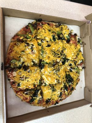 Vegan Veggie Deluxe Pizza  at The Wurlitzer Pizza Co in North Tonawanda
