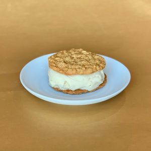 Vegan Ginger Rum-Oatmeal ice cream sandwich. at Bartleby's Ice Cream in Chicago