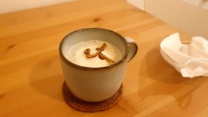 Black bean latte. at LoveUrth 러브얼스 in Busan