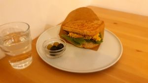 Chickpea salad sandwich. at LoveUrth 러브얼스 in Busan