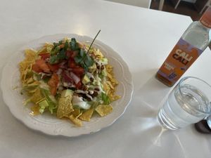 Taco rice. The tempeh was nice but the rice was plain Korean rice and didn’t have Mexican spice or flavor    at LoveUrth 러브얼스 in Busan