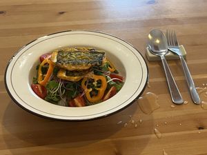 Rice noodle and perilla salad  at LoveUrth 러브얼스 in Busan