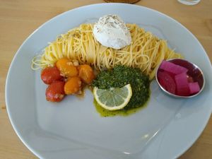 Cold pasta, mix it up yourself at LoveUrth 러브얼스 in Busan