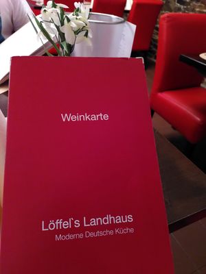 Seperaten Weinkarte at Löffel's Landhaus in Muenstermaifeld