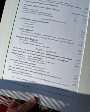 Vegane Speisen auf der Karte at Löffel's Landhaus in Muenstermaifeld