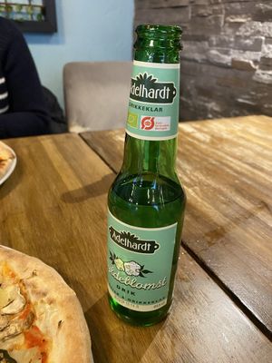 Elderflower drink. Yummy!  at Pizza Hytten in Aalborg