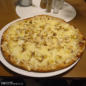 Vegan tofu cheese margherita pizza at Pizzeria Primavera in Bratislava