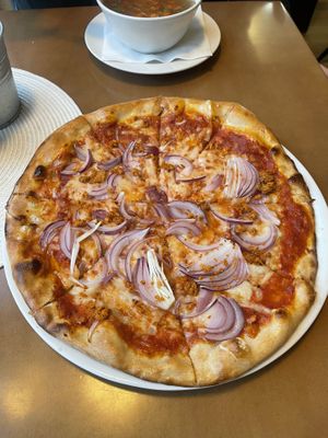 Vegan Salsiccia pizza   at Pizzeria Primavera in Bratislava