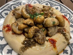 Mushroom hummus  at Harissa in Almaty